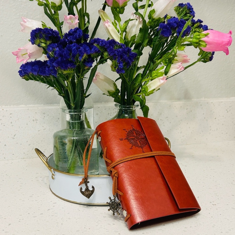📒 Nautical Notebook Journal Leather Wrap With Refillable Paper NWT